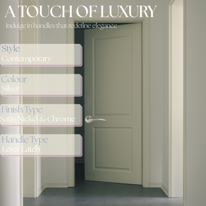 Epsom Duo Twist Door Handle – Satin Chrome Lever on Rose | Modern Internal Door Handles (Copy)
