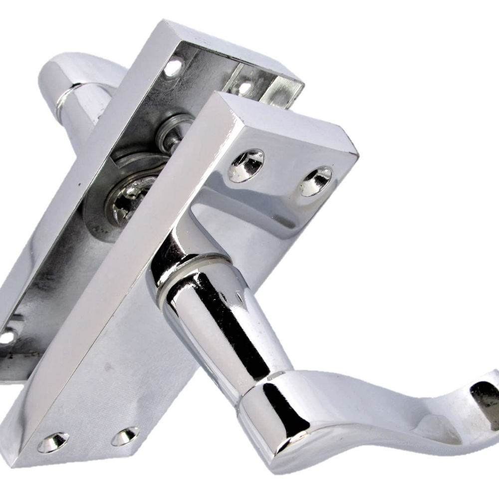 Victorian Scroll Chrome Door Handles - Set of 4 Stylish Chrome Door Handles