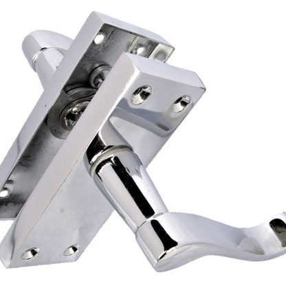 Victorian Scroll Chrome Door Handles - Set of 4 Stylish Chrome Door Handles