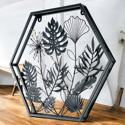 Hexagonal Floral 3D Wall Décor