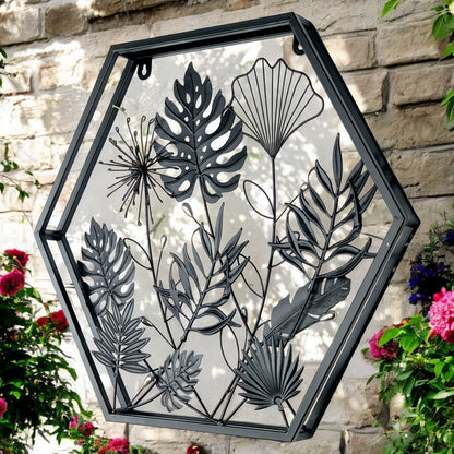 Hexagonal Floral 3D Wall Décor