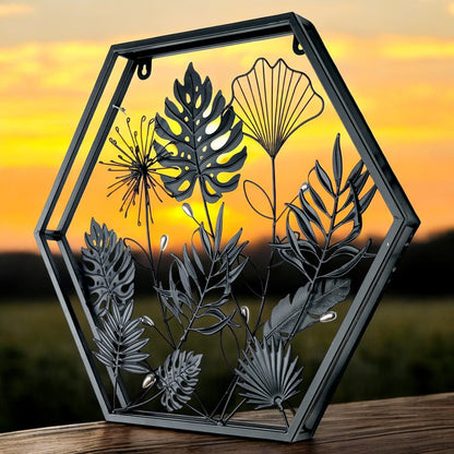 Hexagonal Floral 3D Wall Décor