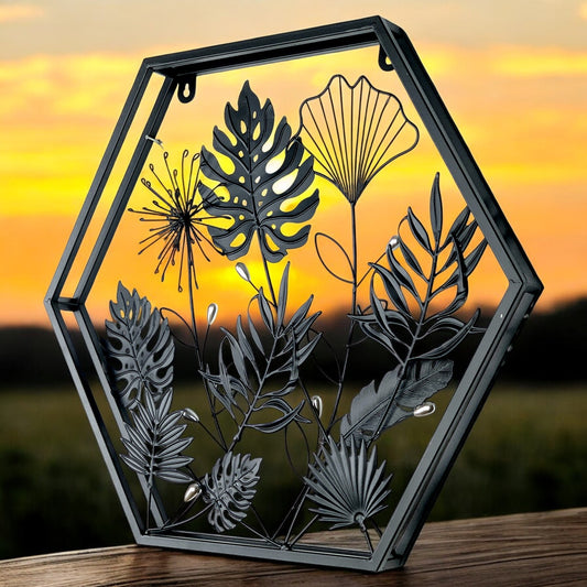 Hexagonal Floral 3D Wall Décor