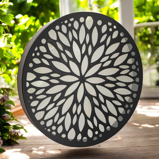 Metal Abstract Flower Solar Wall Panel