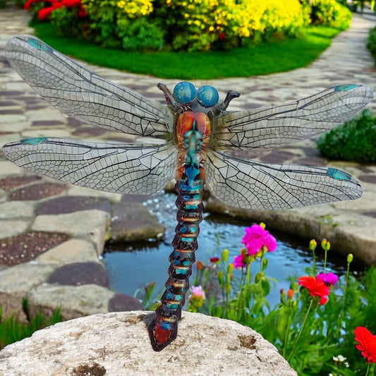 Large Metal Dragonfly - Blue