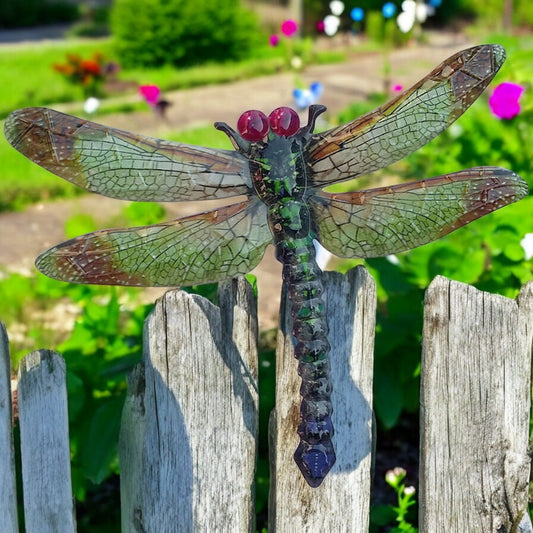 Large Metal Dragonfly - Green