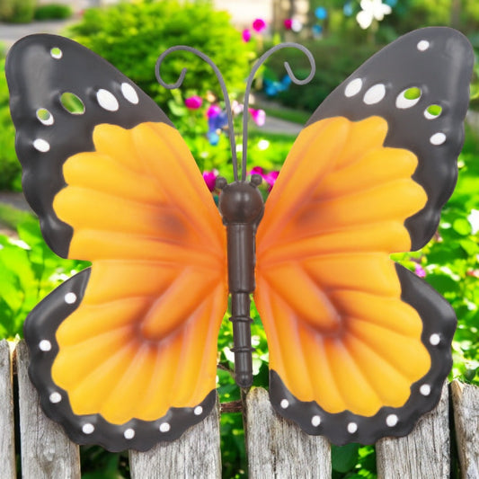 Small Metal Butterfly - Orange