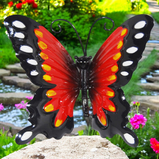 Small Metal Butterfly - Red