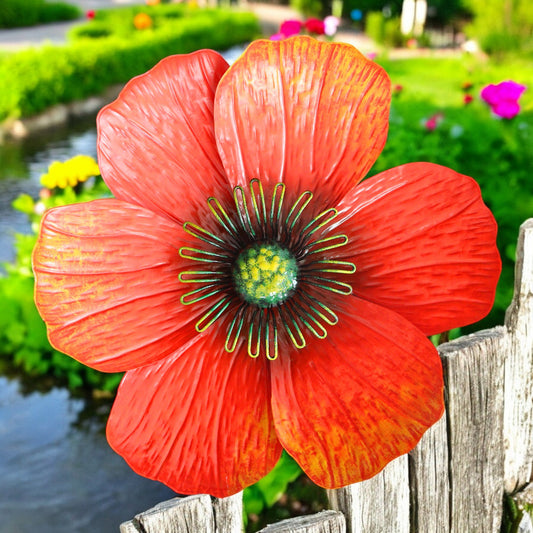 Large Metal Wall Mounted Poppy
