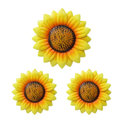 Set of 3 Metal Wall Mounted Sunflowers