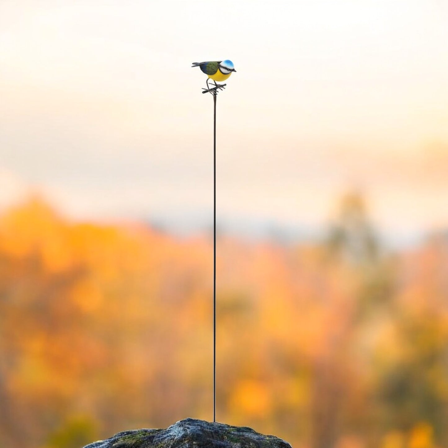 Large Metal Blue Tit on Stake