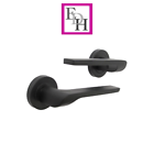 Modern Matt Black Door Handles Internal Uno-2 Lever Latch