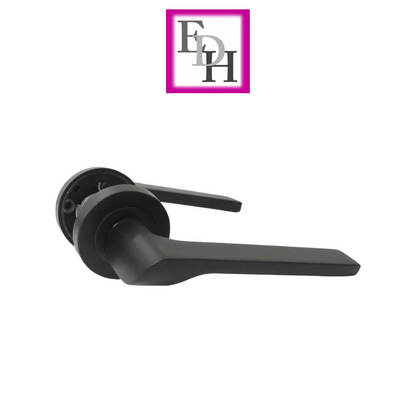 Modern Matt Black Door Handles Internal Uno-2 Lever Latch