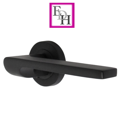 Modern Matt Black Door Handles Internal Uno-2 Lever Latch